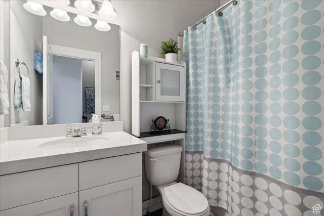 5538 N Turin Ln, Highland, UT 84003 - bathroom featuring vanity and a shower with curtain