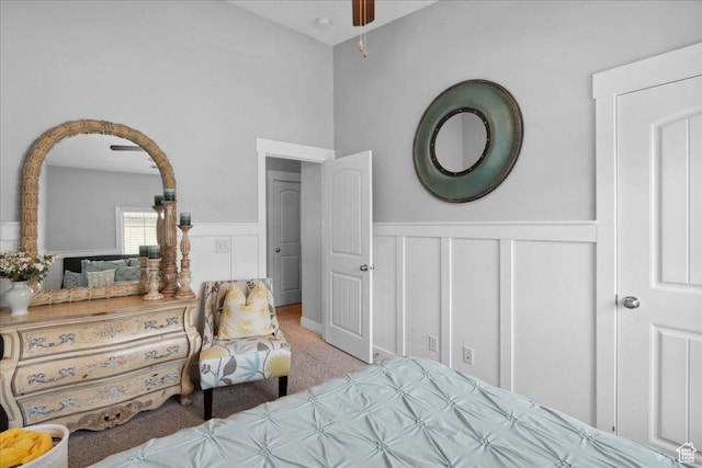 5538 N Turin Ln, Highland, UT 84003 - carpeted bedroom with wainscoting and a decorative wall