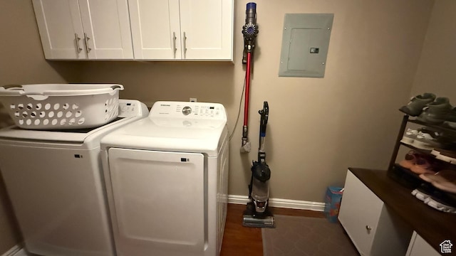 1205 E Privet Dr S Unit 101, Cottonwood Heights, UT 84121 - laundry room featuring electric panel, washer and clothes dryer, and cabinet space