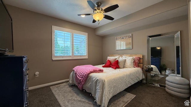 1205 E Privet Dr S Unit 101, Cottonwood Heights, UT 84121 - bedroom featuring dark colored carpet and a ceiling fan