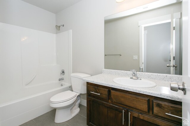 5001 W Anegada Ln S, Herriman, UT 84096 - bathroom featuring tile patterned floors, vanity, and bathtub / shower combination