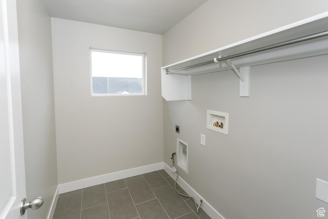 5001 W Anegada Ln S, Herriman, UT 84096 - washroom featuring hookup for an electric dryer, hookup for a washing machine, and dark tile patterned flooring