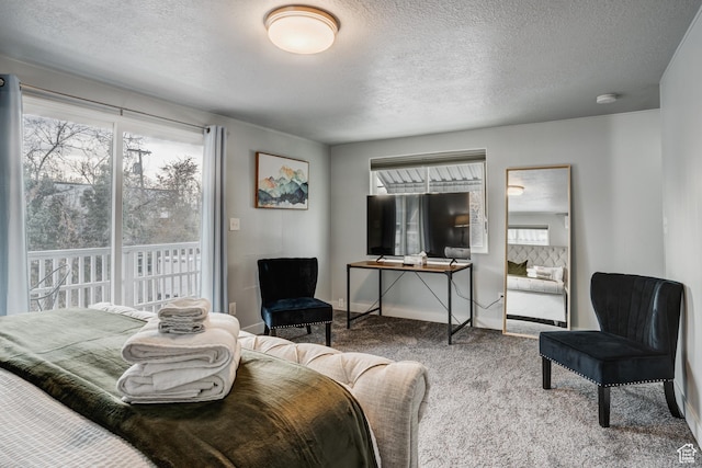768 E 800 S, Salt Lake City, UT 84102 - carpeted bedroom with a textured ceiling and access to exterior
