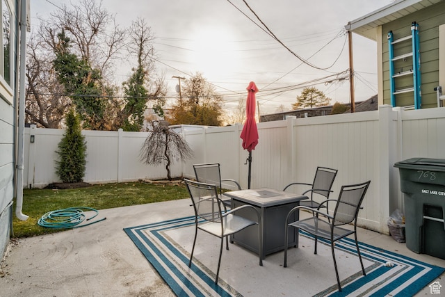 768 E 800 S, Salt Lake City, UT 84102 - fenced backyard with a patio area and a fire pit