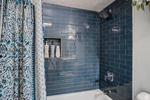 768 E 800 S, Salt Lake City, UT 84102 - bathroom with a textured ceiling and shower / tub combo with curtain