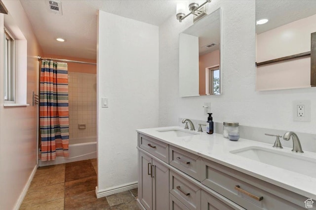 1260 E 2925 N, North Ogden, UT 84414 - full bathroom featuring double vanity and shower / tub combo with curtain