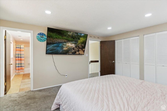 1260 E 2925 N, North Ogden, UT 84414 - bedroom with light colored carpet, two closets, and recessed lighting
