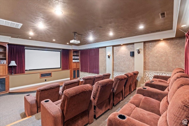 3304 S Hunter Villa Ln Unit D, West Valley City, UT 84128 - carpeted home theater with baseboards and recessed lighting