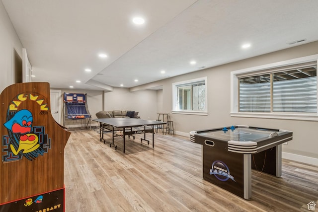 1652 E Red Tree Ct S, Draper, UT 84020 - game room featuring wood finished floors and recessed lighting