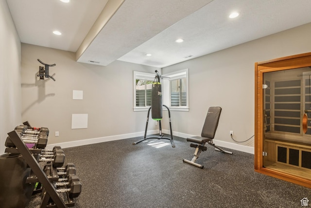 1652 E Red Tree Ct S, Draper, UT 84020 - exercise area featuring recessed lighting and baseboards