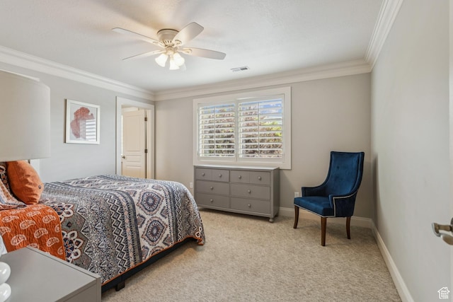 1652 E Red Tree Ct S, Draper, UT 84020 - carpeted bedroom with crown molding and a ceiling fan