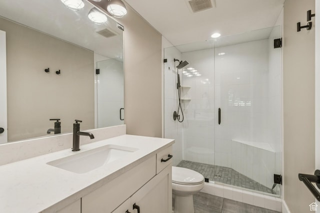 1652 E Red Tree Ct S, Draper, UT 84020 - full bathroom featuring vanity, a stall shower, and recessed lighting