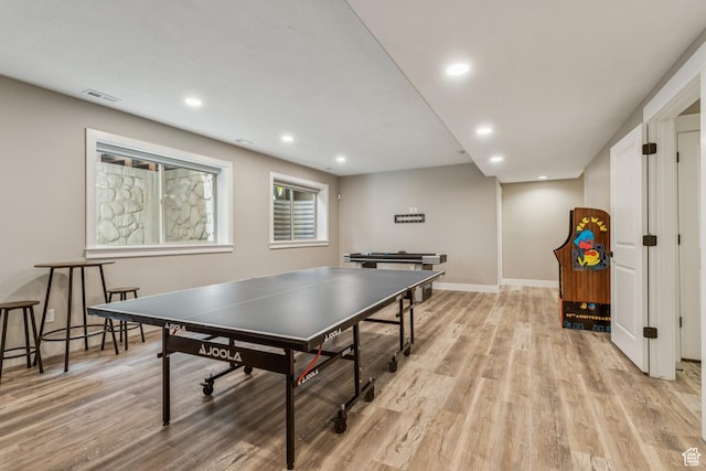 1652 E Red Tree Ct S, Draper, UT 84020 - game room featuring light wood-style flooring and recessed lighting