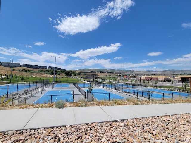15040 S Wild Horse Way, Bluffdale, UT 84065 - view of swimming pool featuring a tennis court and a mountain view