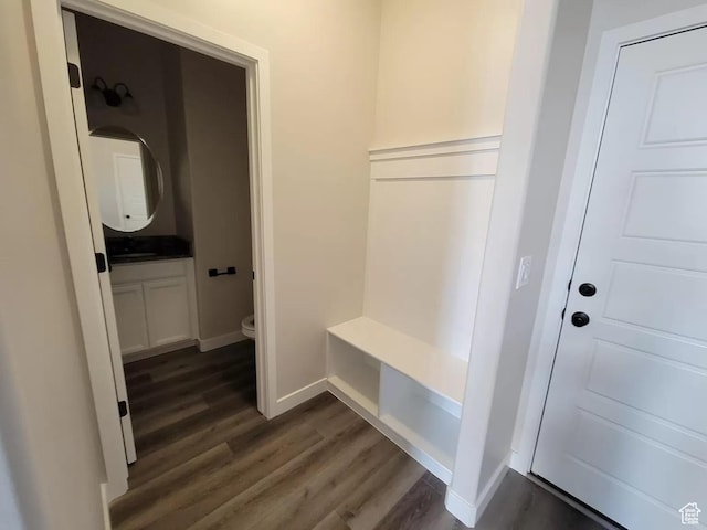 15040 S Wild Horse Way, Bluffdale, UT 84065 - mudroom with dark wood finished floors and baseboards