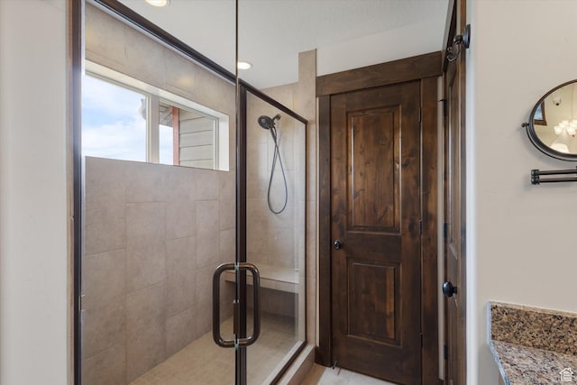 1076 W Abigail Dr, Kamas, UT 84036 - bathroom with a shower stall and vanity