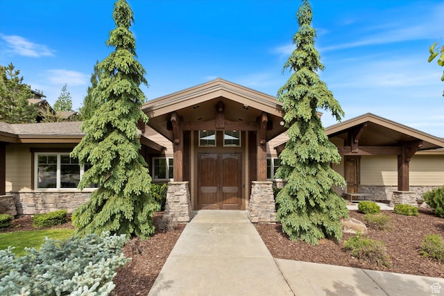 1076 W Abigail Dr, Kamas, UT 84036 - property entrance with stone siding