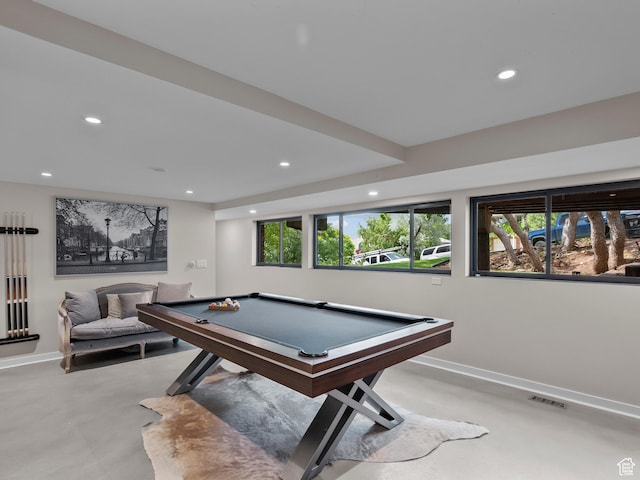 2842 E Oakbrook Cir, Salt Lake City, UT 84108 - game room featuring recessed lighting, pool table, and finished concrete flooring