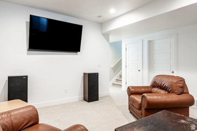 1681 S 1110 E, Heber City, UT 84032 - living room featuring stairway, light carpet, and recessed lighting