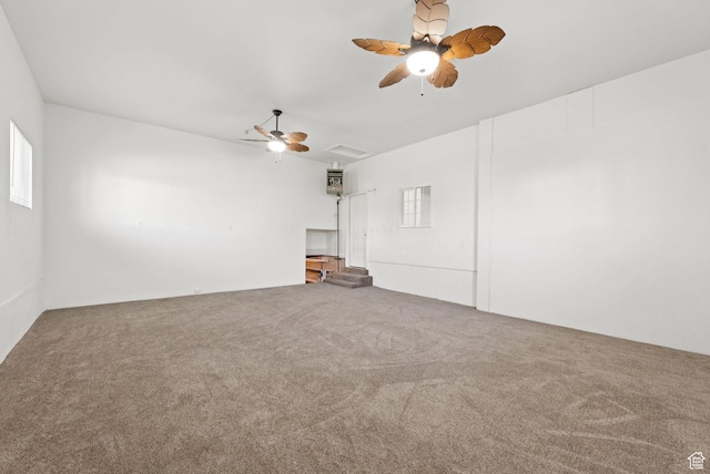 2104 W Champagne Cir, Taylorsville, UT 84129 - empty room featuring ceiling fan, attic access, and carpet floors