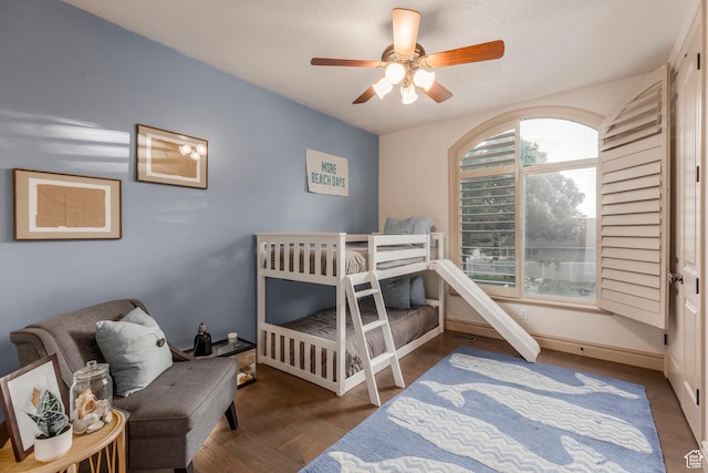10677 S Amberley Ln E, Sandy, UT 84094 - bedroom featuring wood finished floors and a ceiling fan