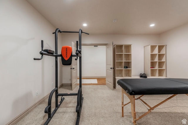 10677 S Amberley Ln E, Sandy, UT 84094 - exercise area with carpet flooring and recessed lighting