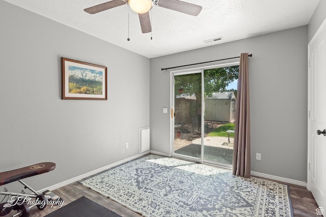 1161 S 860 W, Cedar City, UT 84720 - interior space featuring wood finished floors, ceiling fan, and a textured ceiling