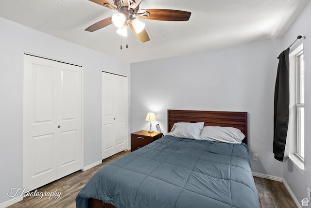 1161 S 860 W, Cedar City, UT 84720 - bedroom featuring wood finished floors, multiple closets, and ceiling fan
