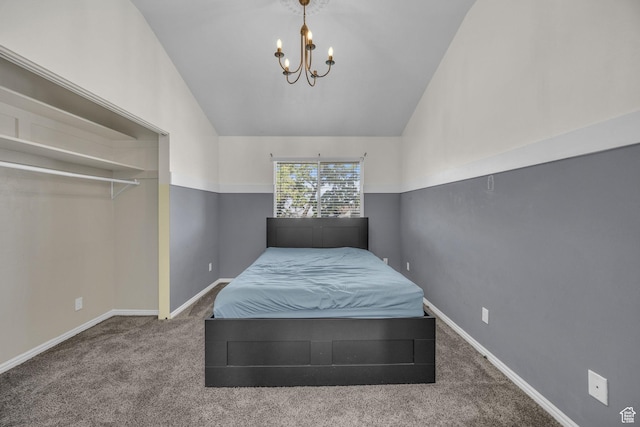 2352 N 1160 W, Clinton, UT 84015 - carpeted bedroom with a chandelier and lofted ceiling