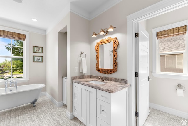 1254 W 475 S, Farmington, UT 84025 - bathroom with vanity, a soaking tub, and recessed lighting