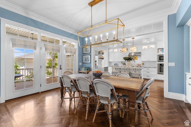 1254 W 475 S, Farmington, UT 84025 - dining space with crown molding and a chandelier