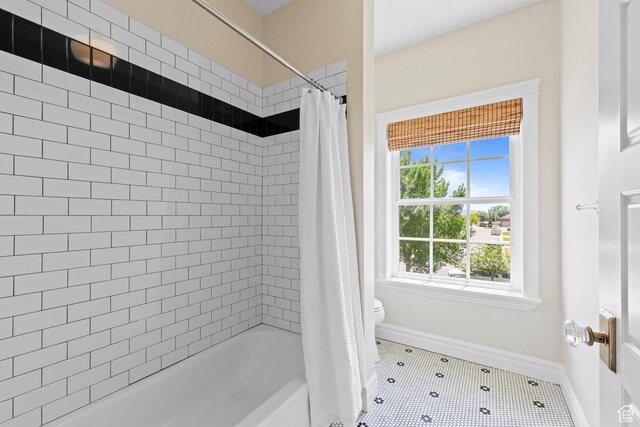 1254 W 475 S, Farmington, UT 84025 - full bath with shower / bath combo with shower curtain and tile patterned flooring
