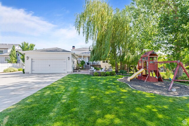 1254 W 475 S, Farmington, UT 84025 - view of yard with a playground and driveway