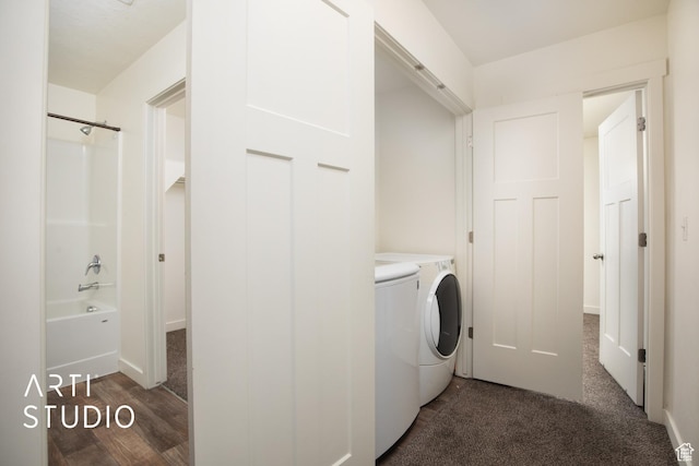 43 E 670 N, Vineyard, UT 84059 - laundry room with washing machine and clothes dryer and dark wood-type flooring