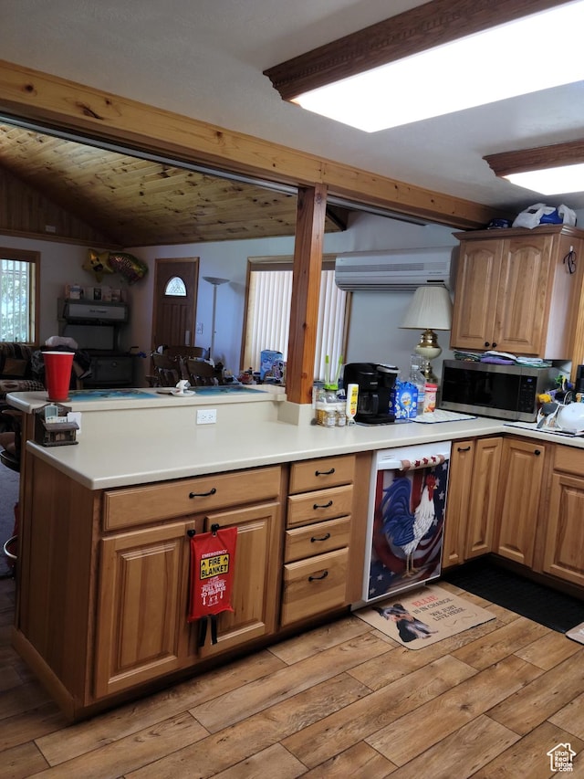 97 Main St, Ophir, UT 84071 - kitchen featuring stainless steel microwave, light wood finished floors, and light countertops