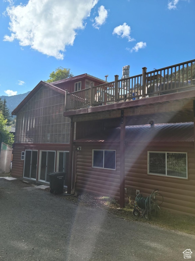 97 Main St, Ophir, UT 84071 - rear view of property featuring log veneer siding