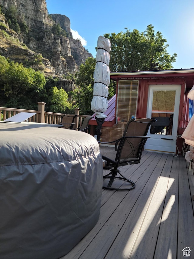 97 Main St, Ophir, UT 84071 - wooden terrace with a mountain view