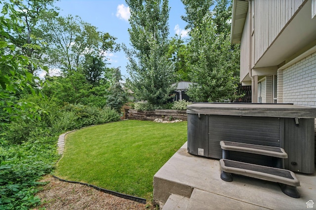 578 S 750 E, Bountiful, UT 84010 - view of green lawn with a hot tub and a patio area