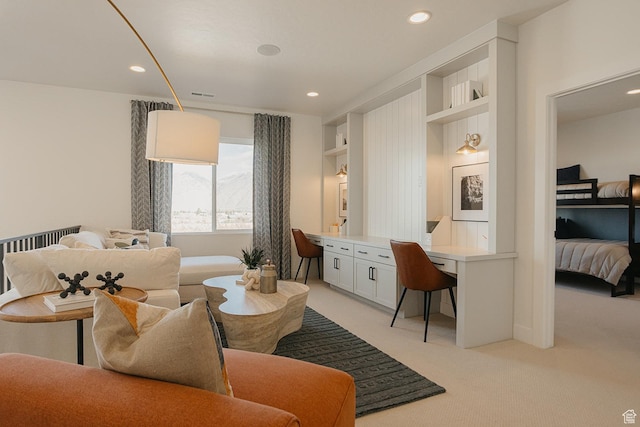 3488 E 1120 S Unit 115, Spanish Fork, UT 84660 - living room featuring light colored carpet and recessed lighting