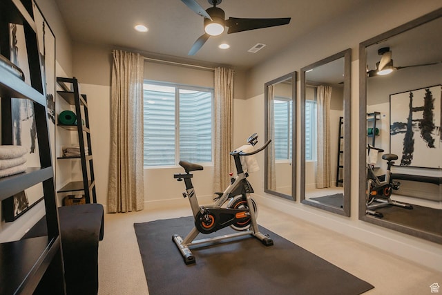 3488 E 1120 S Unit 115, Spanish Fork, UT 84660 - exercise room with ceiling fan and recessed lighting
