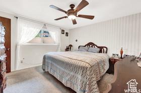 1708 Hislop Dr, Ogden, UT 84404 - bedroom featuring ceiling fan