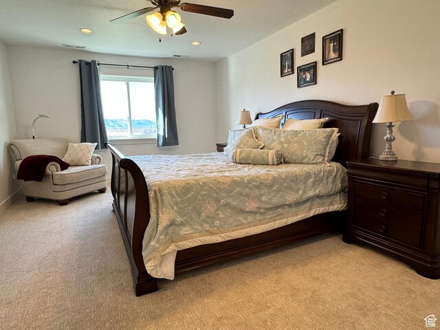 70 W 1790 N, Genola, UT 84655 - bedroom featuring light colored carpet and a ceiling fan