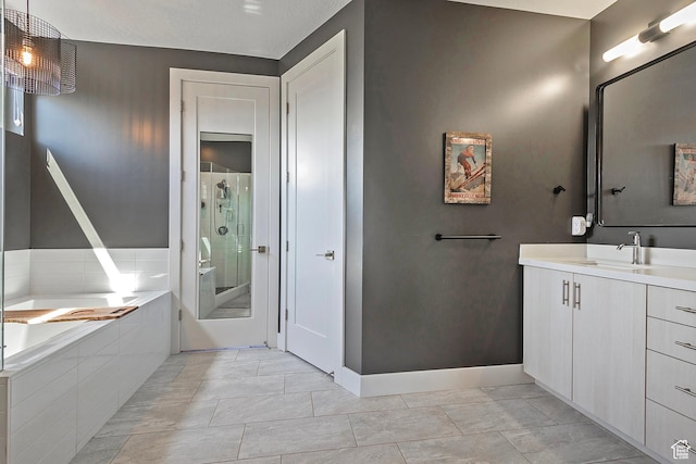 68 E Columbus Ct, Salt Lake City, UT 84103 - bathroom featuring vanity, a shower stall, and a bath