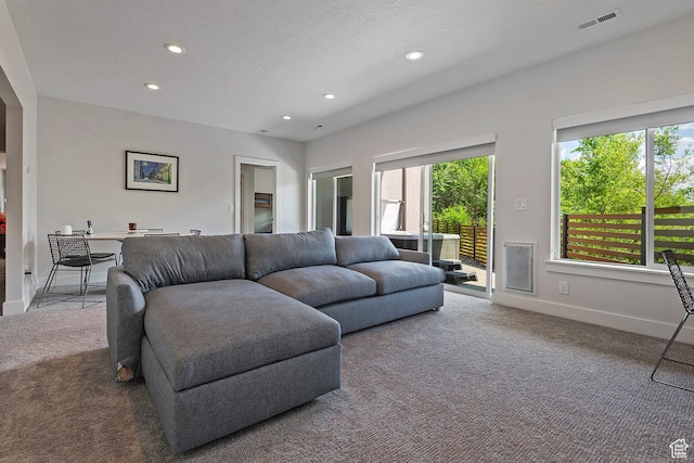 68 E Columbus Ct, Salt Lake City, UT 84103 - living room with carpet floors, healthy amount of natural light, and recessed lighting
