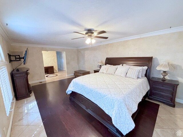 289 W Count Fleet Rd, St George, UT 84790 - bedroom featuring ornamental molding and ceiling fan