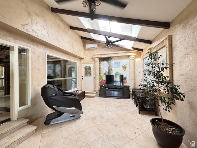 289 W Count Fleet Rd, St George, UT 84790 - view of patio with a wall mounted air conditioner and a ceiling fan