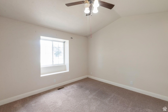 335 W 1410 S, Orem, UT 84058 - empty room featuring ceiling fan, carpet floors, and vaulted ceiling