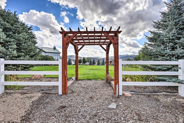 3572 Wild Mare Way, Heber City, UT 84032 - view of yard featuring a mountain view and a pergola