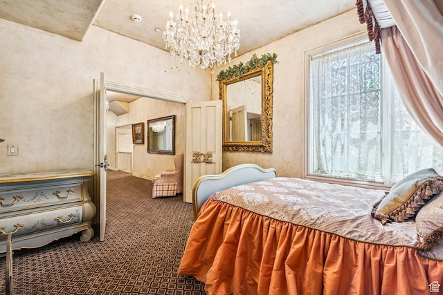 1526 W Red Hawk Trl, Park City, UT 84098 - bedroom featuring carpet and a chandelier