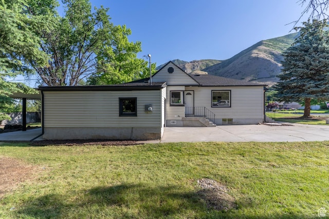 170 S 1300 E, Springville, UT 84663 - view of front of house with a mountain view, a front yard, and a patio area